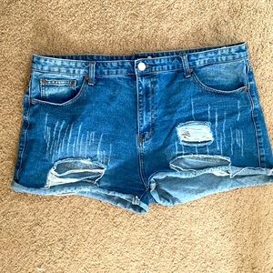 BooHoo Distressed Denim Shorts